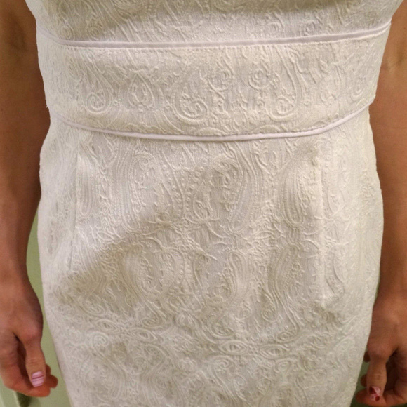 Holiday Party White Dress Strapless Date Wedding Rehearsal Dinner - Picture 5 of 8